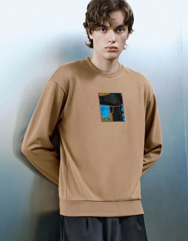 Crew Neck Straight Sweatshirt sold by Urban Revivo