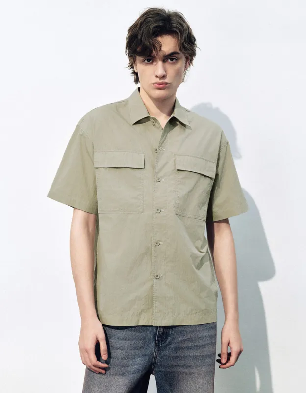 Button Up Straight Shirt sold by Urban Revivo