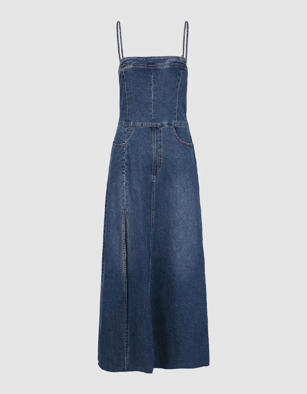 Skinny Off-Shoulder Denim Cami Dress sold by Urban Revivo