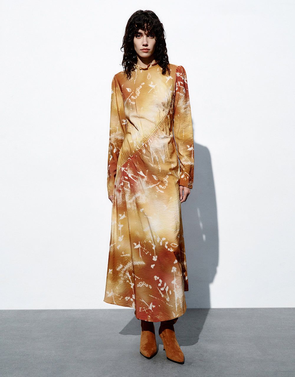 Printed Crew Neck A-Line Dress sold by Urban Revivo