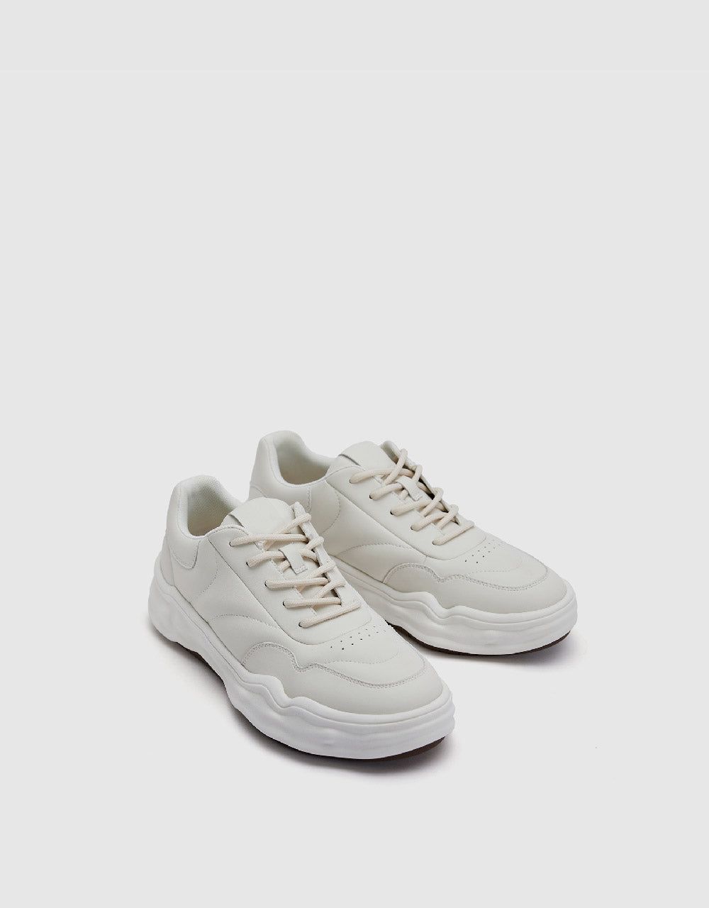 Round Toe Vegan Leather Sneakers sold by Urban Revivo