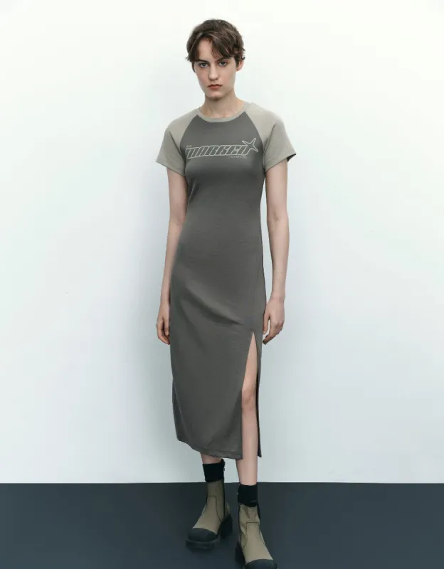 Printed Raglan Sleeve Straight Dress sold by Urban Revivo