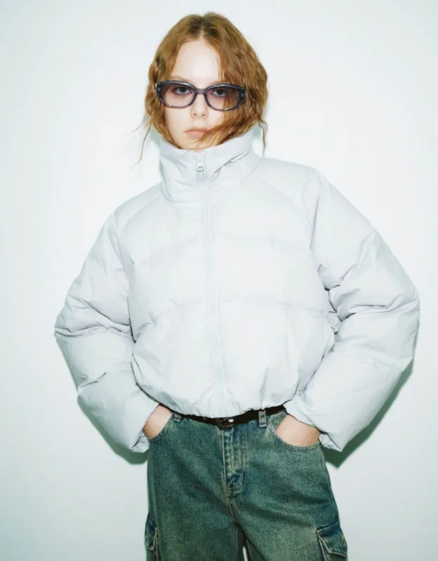 Zipper Front Stand Collar Down Jacket sold by Urban Revivo