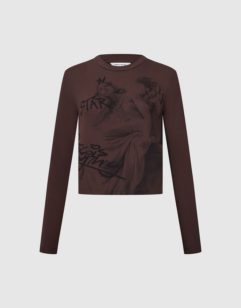 Printed Crew Neck Skinny T-Shirt sold by Urban Revivo product image thumbnail 2