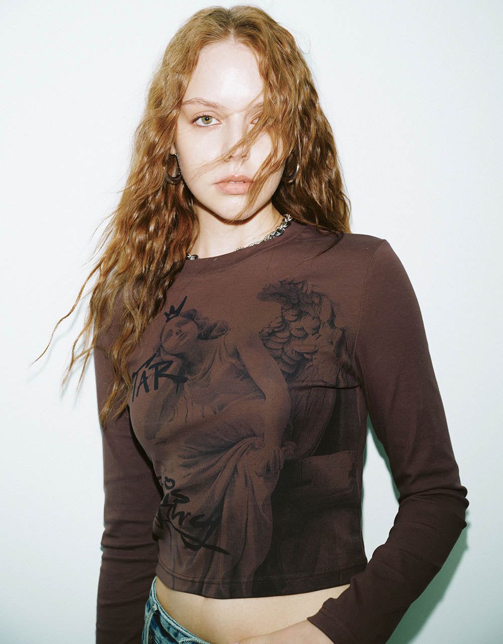 Printed Crew Neck Skinny T-Shirt sold by Urban Revivo product image thumbnail 5