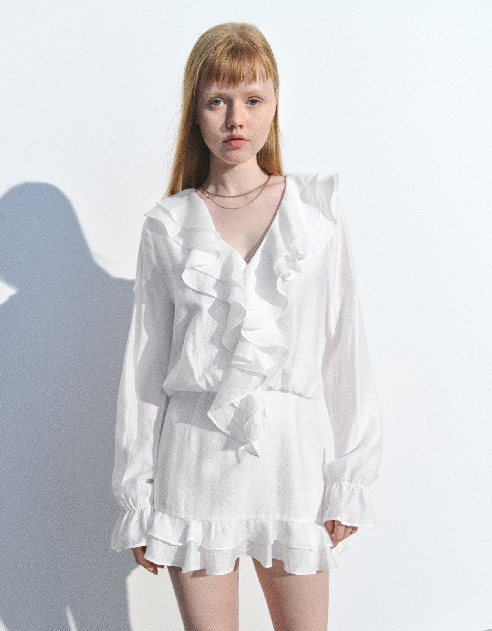 Ruffle V-Neck Skater Dress sold by Urban Revivo