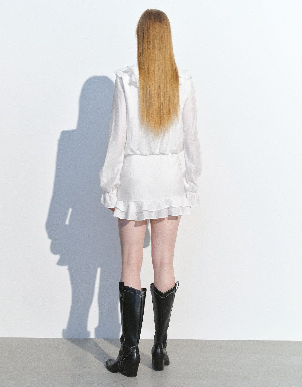 Ruffle V-Neck Skater Dress sold by Urban Revivo product image thumbnail 4