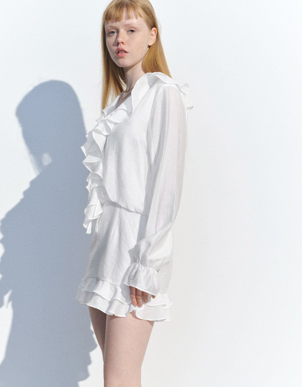 Ruffle V-Neck Skater Dress sold by Urban Revivo product image thumbnail 3