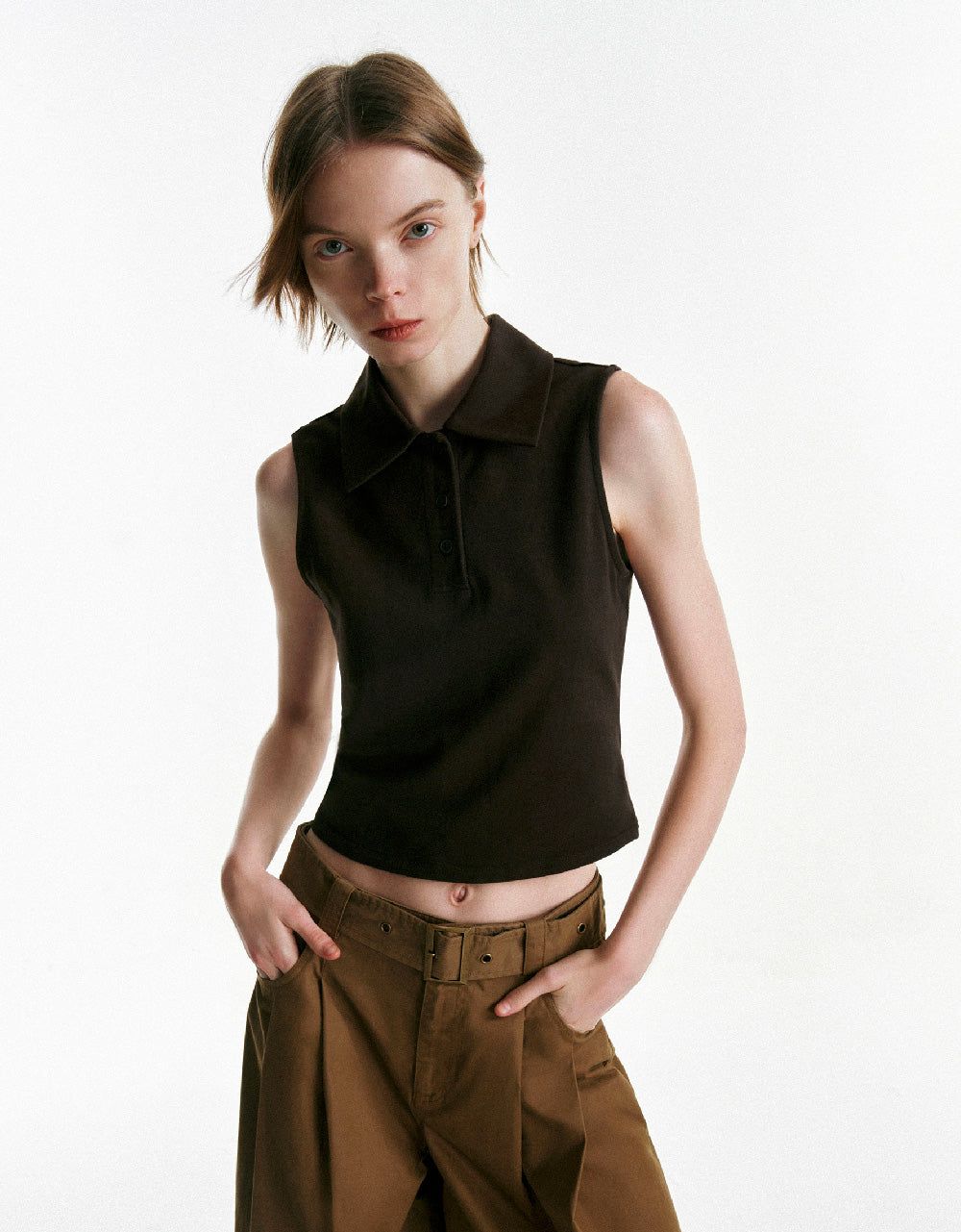 Skinny Vest With Polo Collar sold by Urban Revivo
