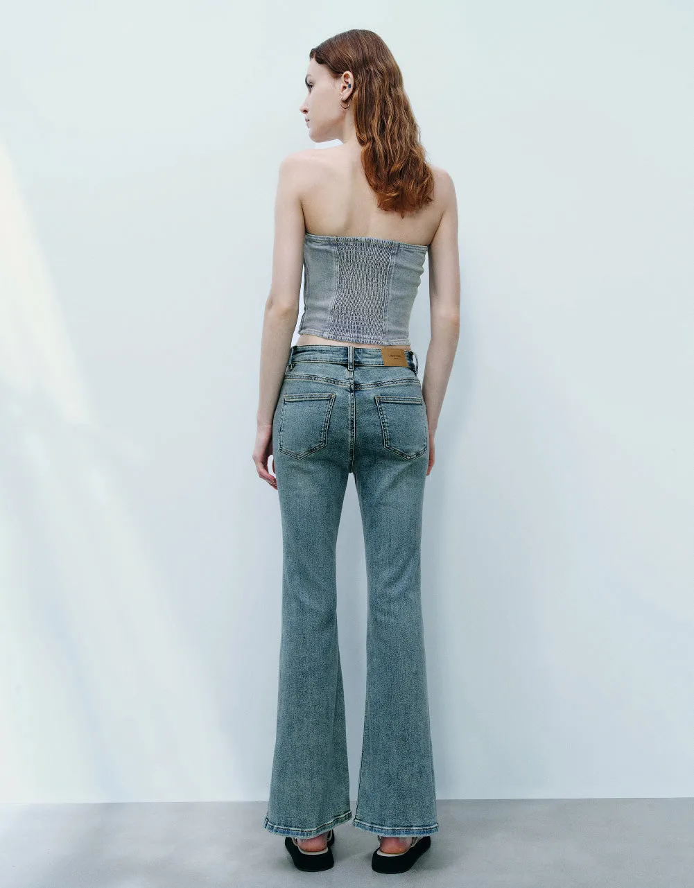 Off-Shoulder Denim Tube Top sold by Urban Revivo product image thumbnail 4