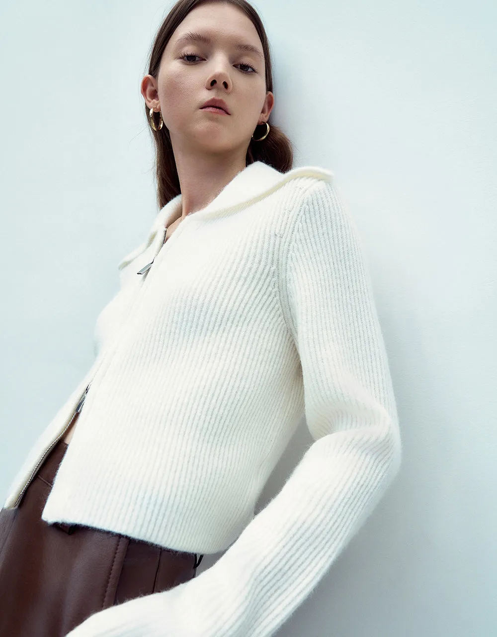 Zipper Front Knitted Cardigan sold by Urban Revivo product image thumbnail 2