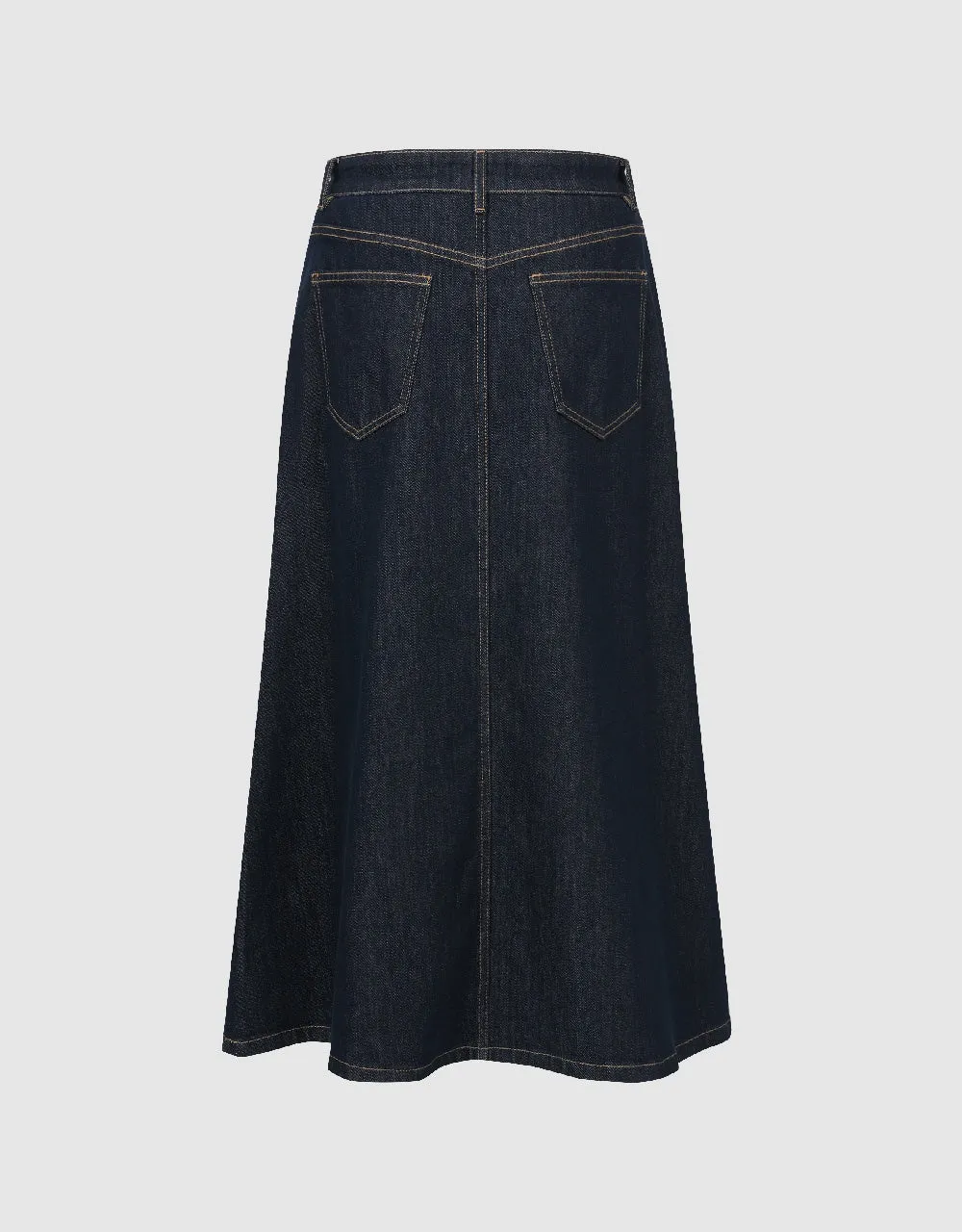 Midi A-Line Denim Skirt sold by Urban Revivo product image thumbnail 2