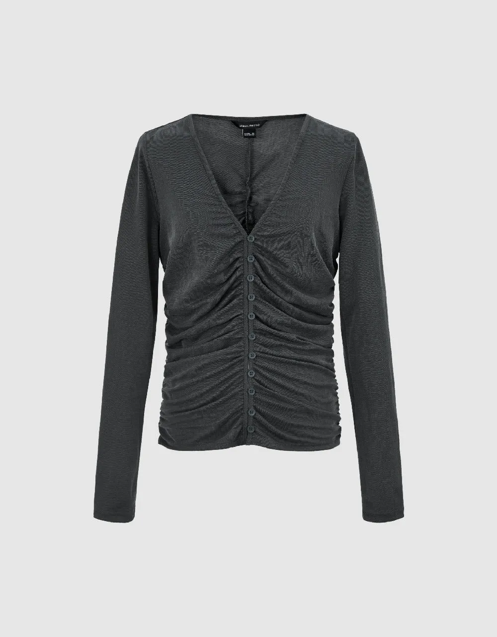 V-Neck Knitted Skinny T-Shirt sold by Urban Revivo product image thumbnail 2