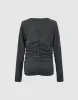 V-Neck Knitted Skinny T-Shirt sold by Urban Revivo