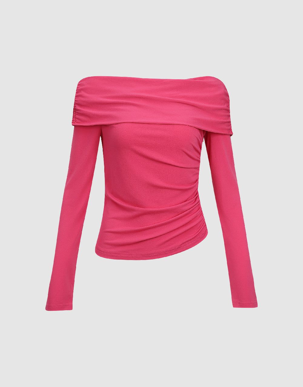 Off-Shoulder Knitted Skinny T-Shirt sold by Urban Revivo product image thumbnail 2