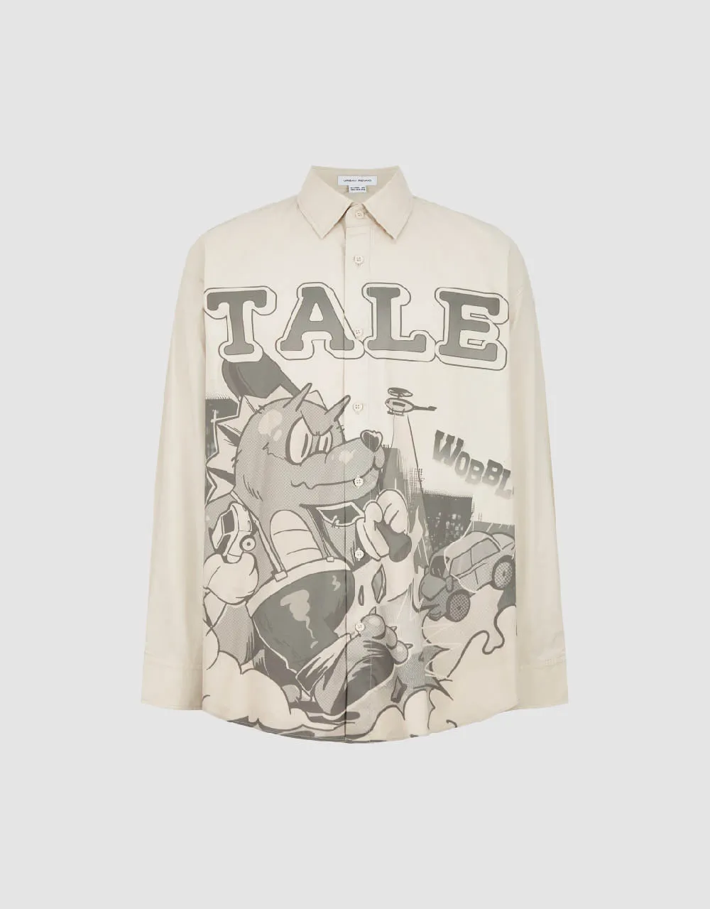 Printed Drop Shoulder Sleeve Loose Shirt sold by Urban Revivo