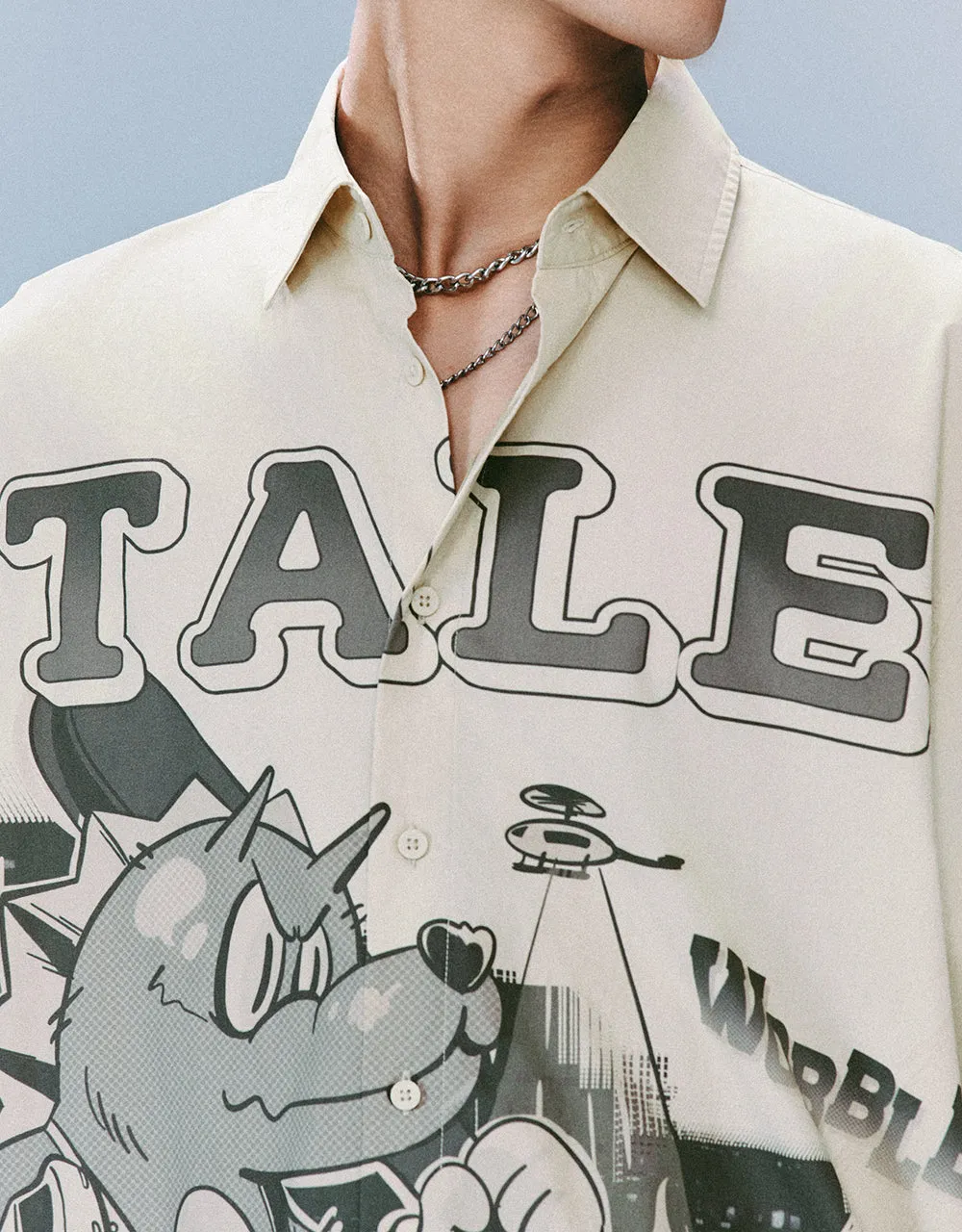 Printed Drop Shoulder Sleeve Loose Shirt sold by Urban Revivo product image thumbnail 4