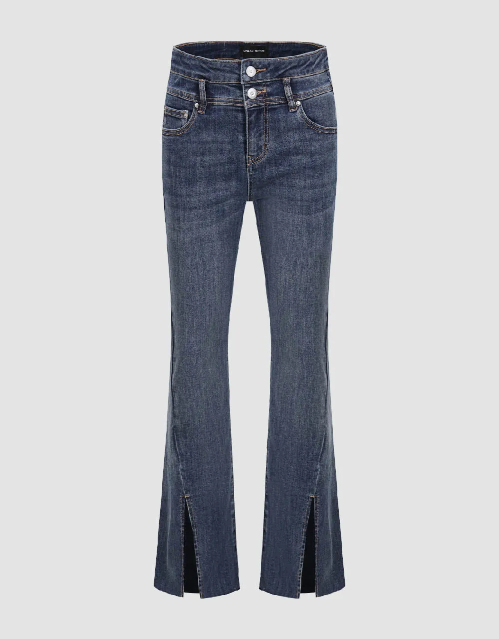Split Hem Flare Jeans sold by Urban Revivo