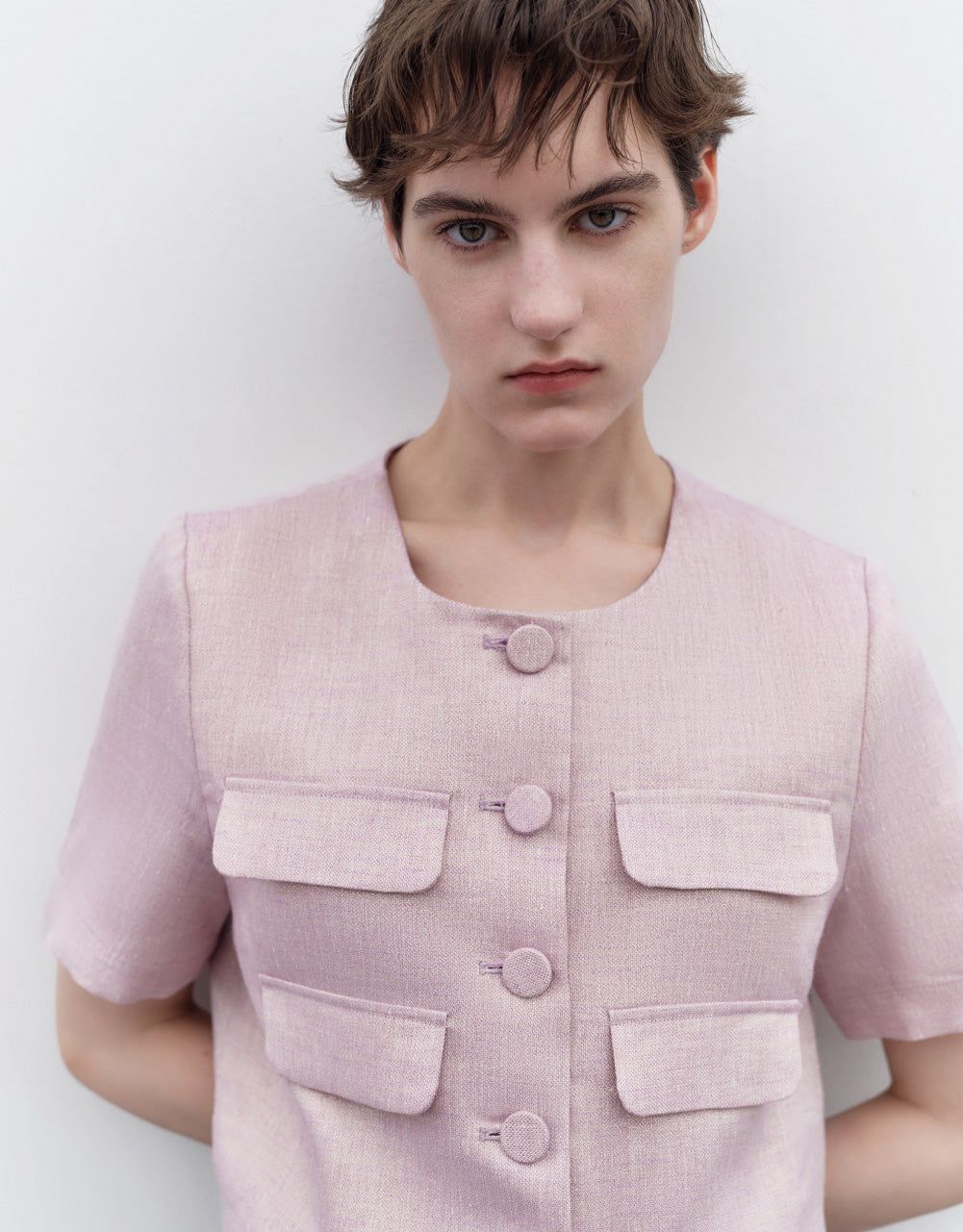 Short Sleeve Tweed Jacket sold by Urban Revivo product image thumbnail 5