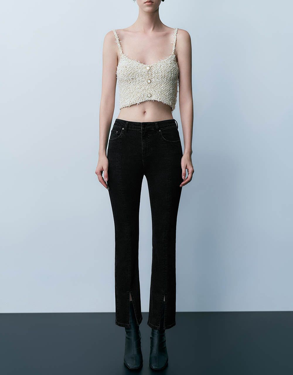 Split Hem Straight Jeans sold by Urban Revivo product image thumbnail 2