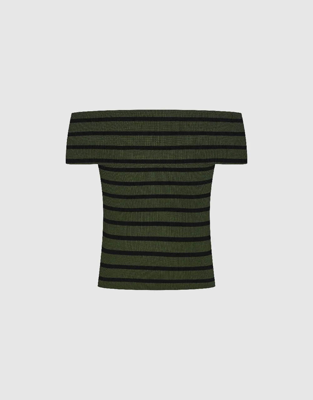 Striped Off-Shoulder Knitted T-Shirt sold by Urban Revivo product image thumbnail 5