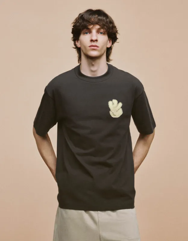 Embossed Crew Neck Loose T-Shirt sold by Urban Revivo