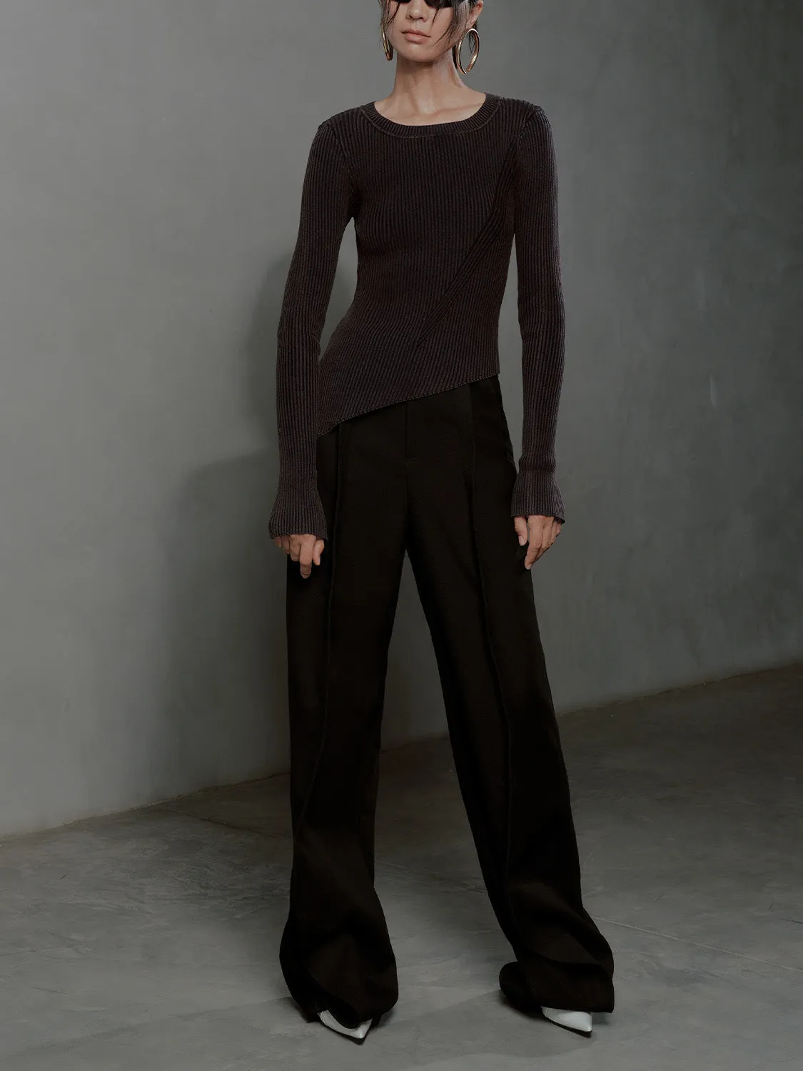 Crew Neck Skinny Knitted T-Shirt sold by Urban Revivo product image thumbnail 5