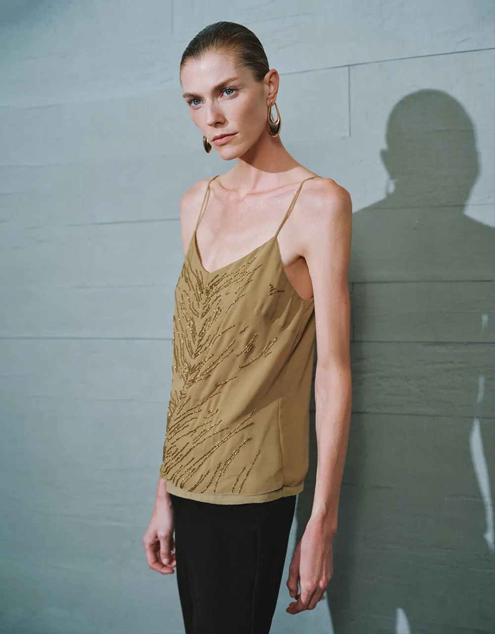 Textured V-Neck Cami Top sold by Urban Revivo product image thumbnail 3