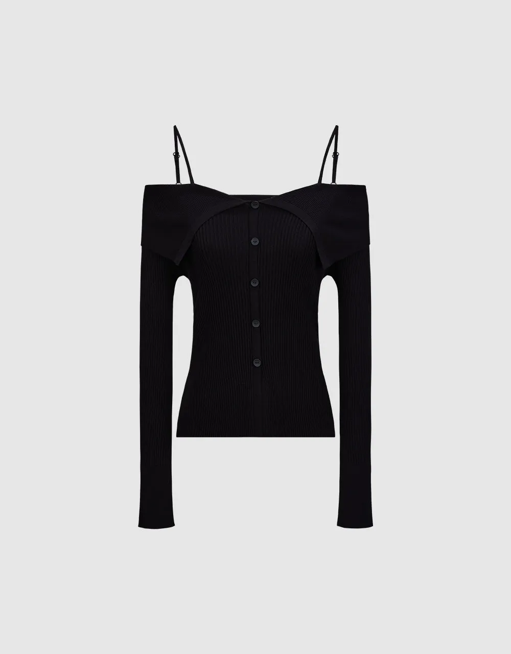 Off-Shoulder Knitted T-Shirt sold by Urban Revivo