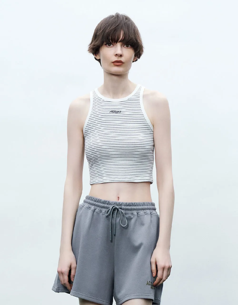 Racer Striped Knitted Tank Top sold by Urban Revivo