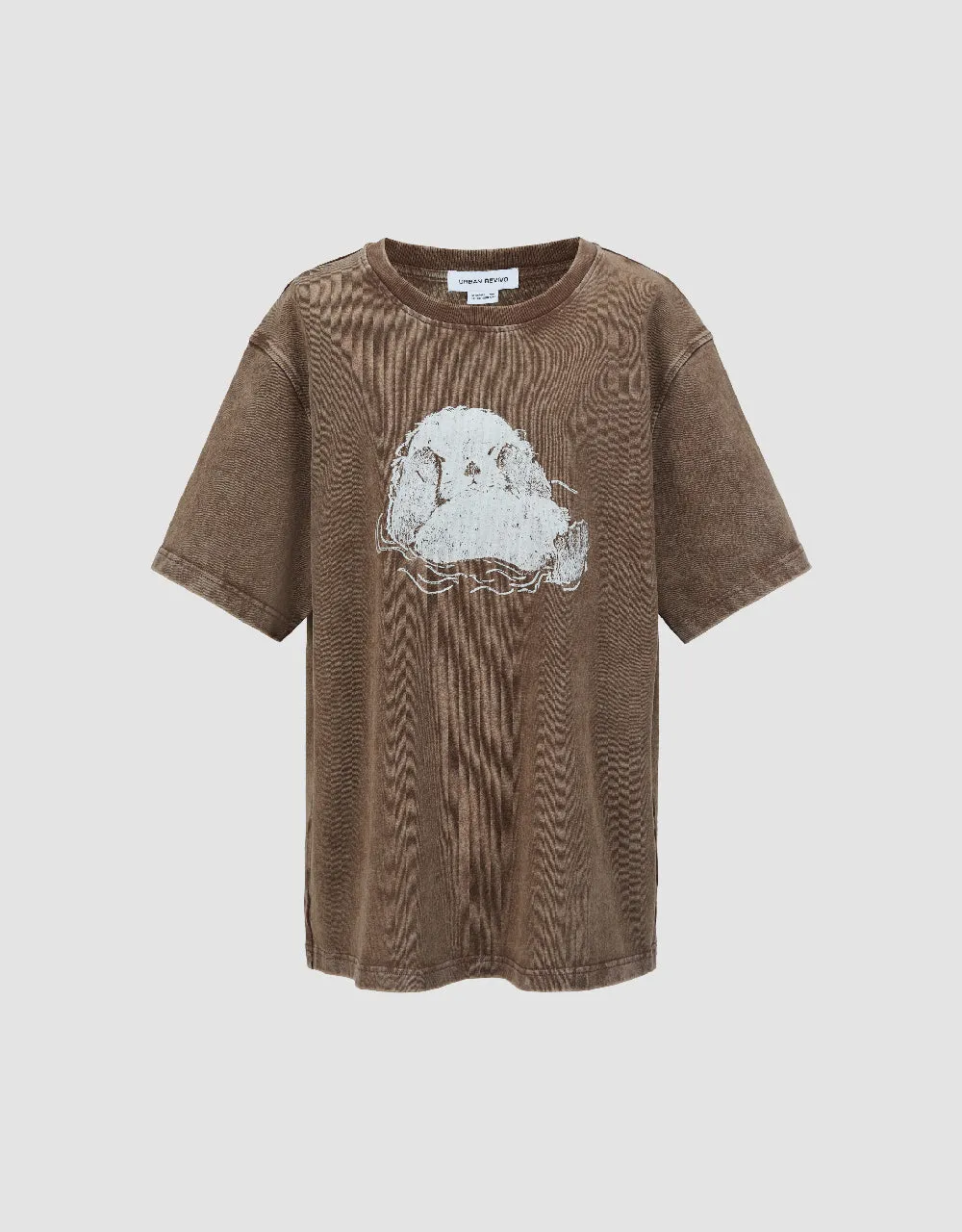 Crew Neck Loose T-Shirt sold by Urban Revivo