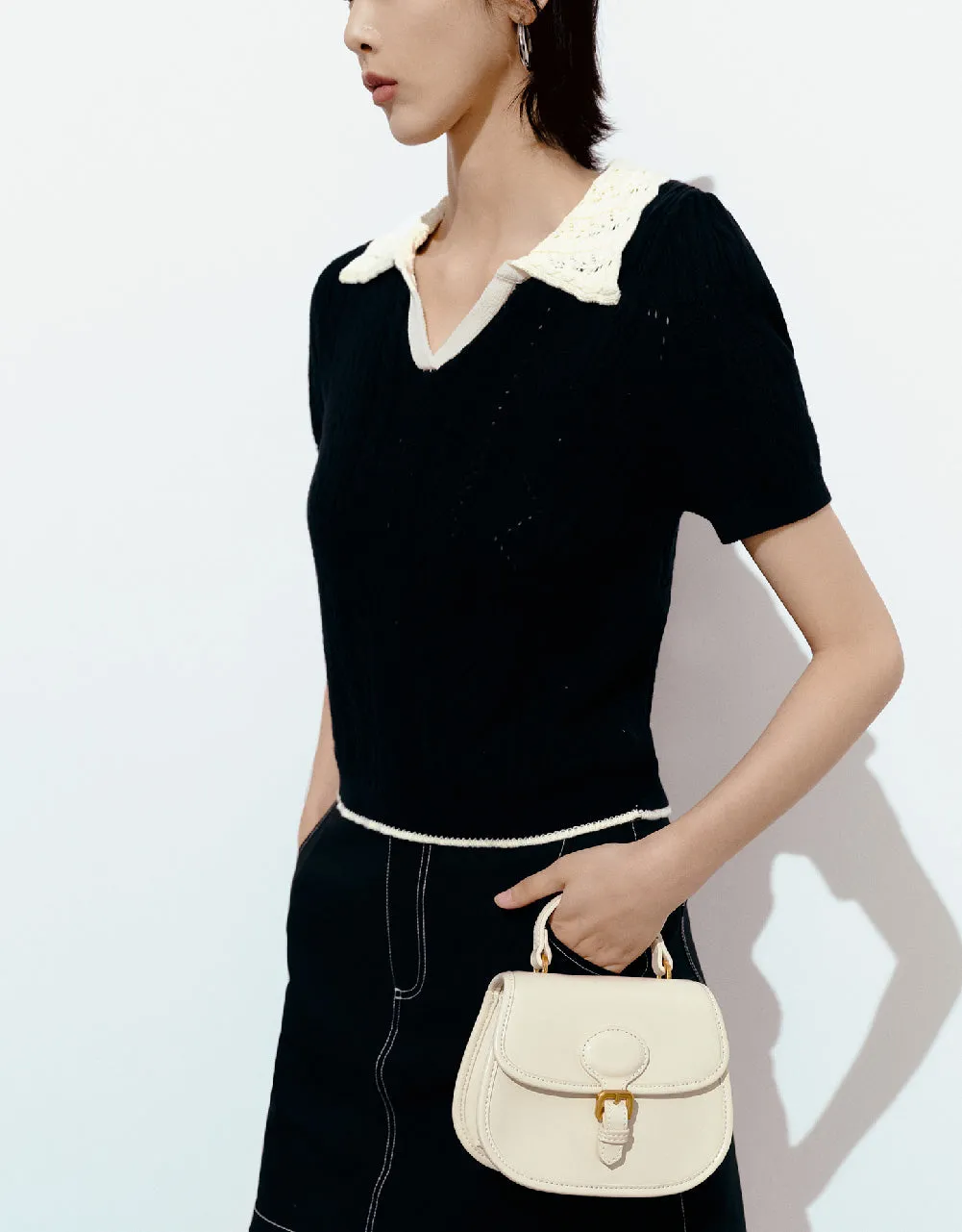 Lapel Knitted T-Shirt sold by Urban Revivo product image thumbnail 3