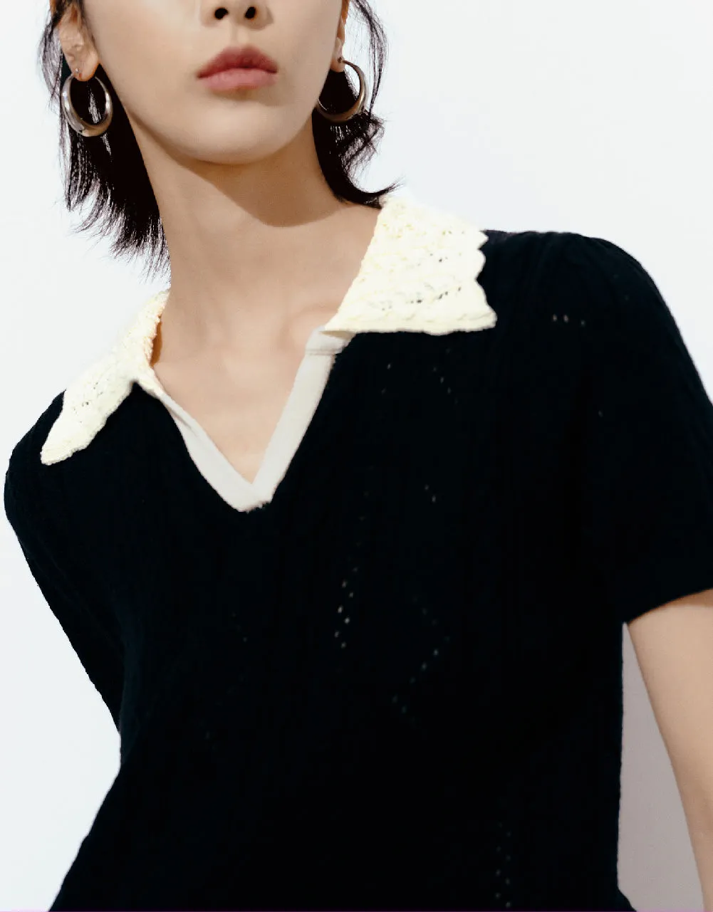 Lapel Knitted T-Shirt sold by Urban Revivo product image thumbnail 5