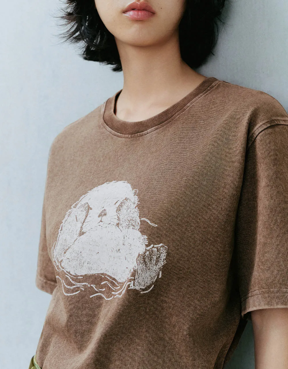 Crew Neck Loose T-Shirt sold by Urban Revivo product image thumbnail 4