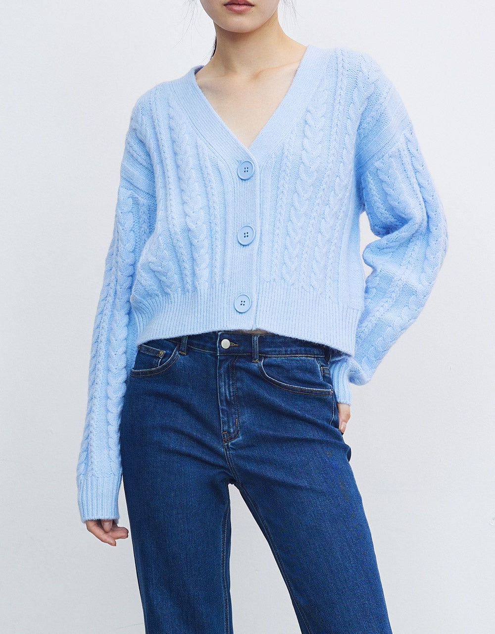 Cable Knit Button Up Cardigan sold by Urban Revivo product image thumbnail 2