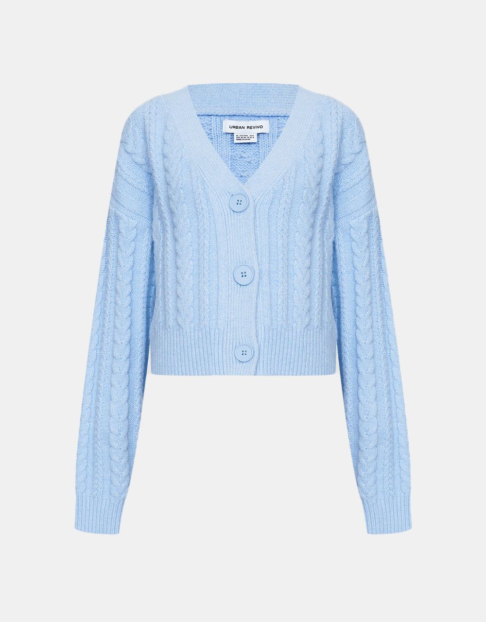 Cable Knit Button Up Cardigan sold by Urban Revivo