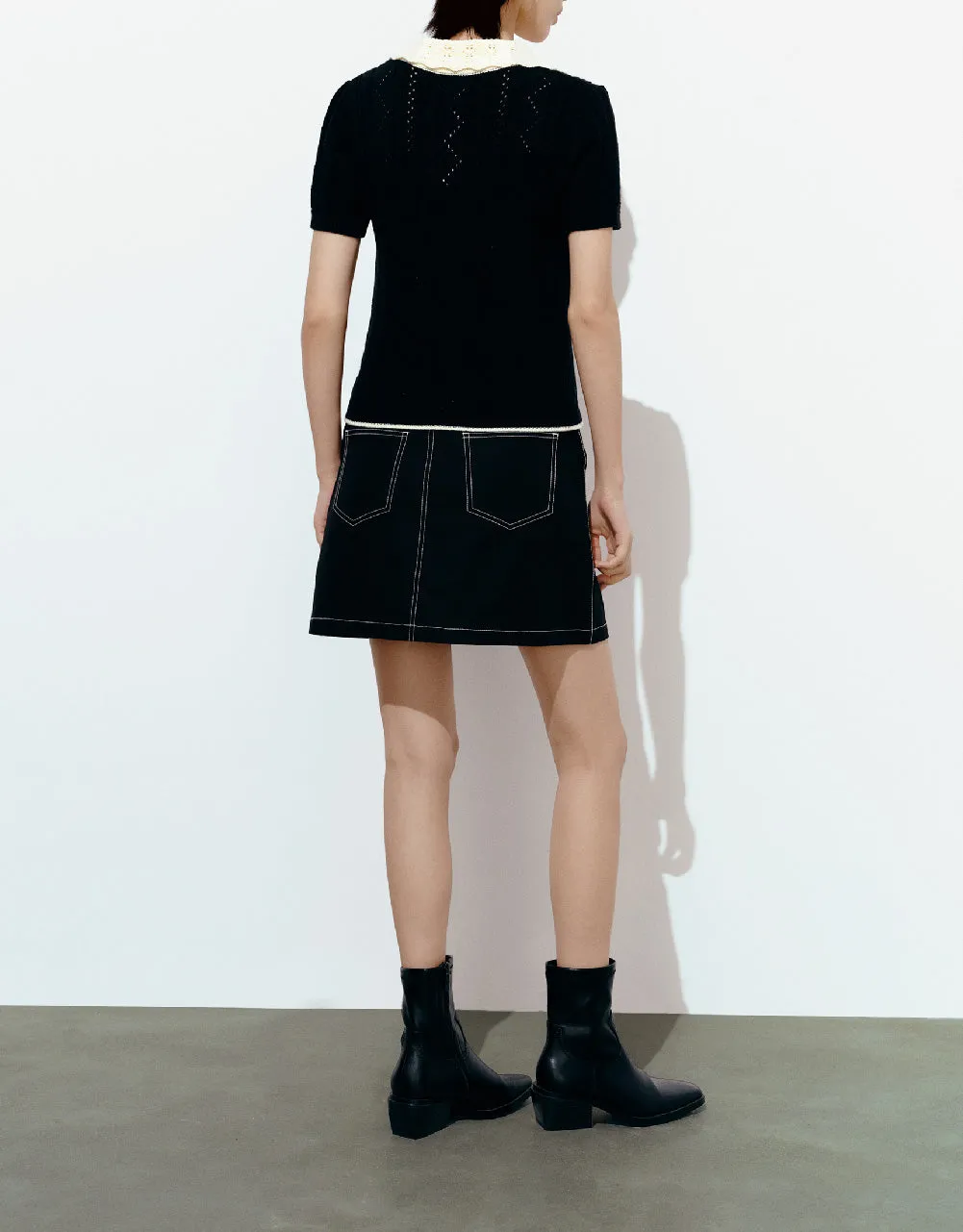 Lapel Knitted T-Shirt sold by Urban Revivo product image thumbnail 4