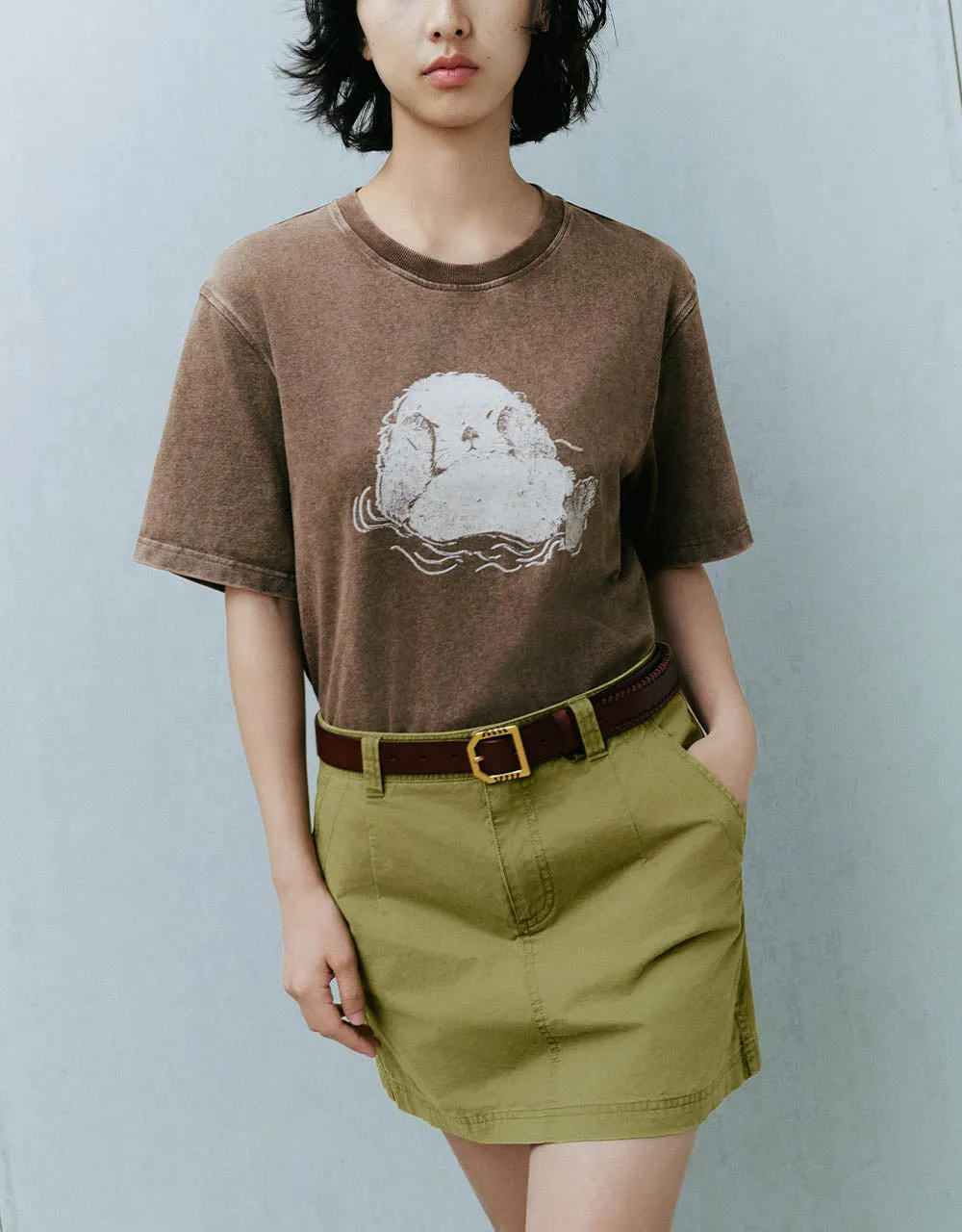 Crew Neck Loose T-Shirt sold by Urban Revivo product image thumbnail 2