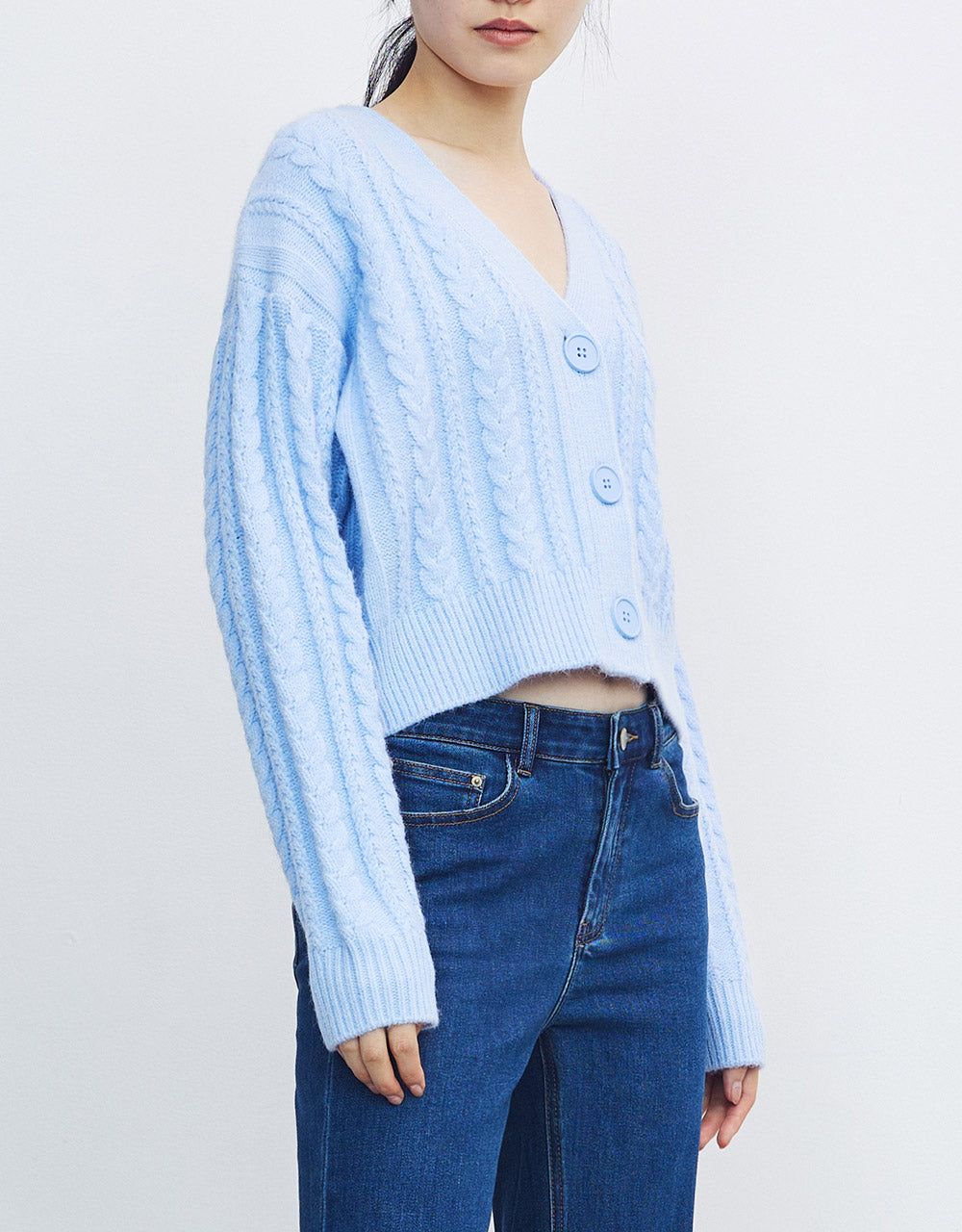 Cable Knit Button Up Cardigan sold by Urban Revivo product image thumbnail 5
