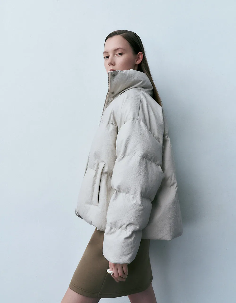 Stand Collar Straight Down Jacket sold by Urban Revivo product image thumbnail 3