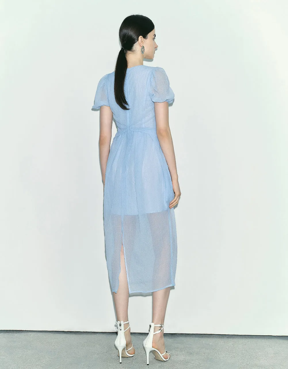 V-Neck Skater Dress sold by Urban Revivo product image thumbnail 4