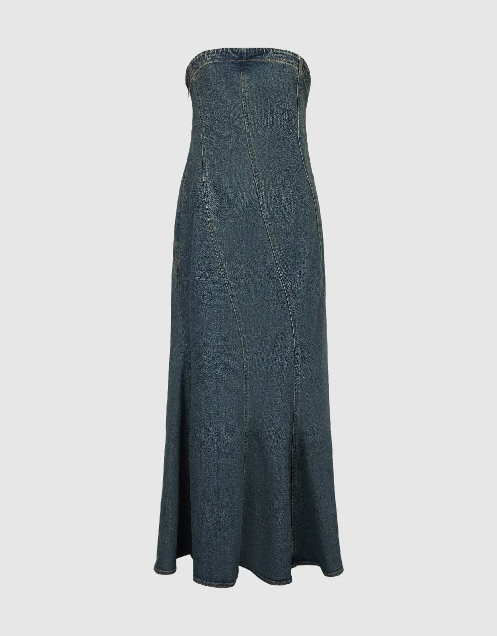 Sleeveless Off-Shoulder Denim Dress sold by Urban Revivo product image thumbnail 2