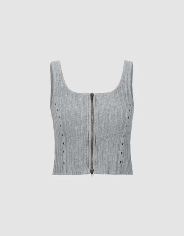 Skinny Knitted Tank Top sold by Urban Revivo
