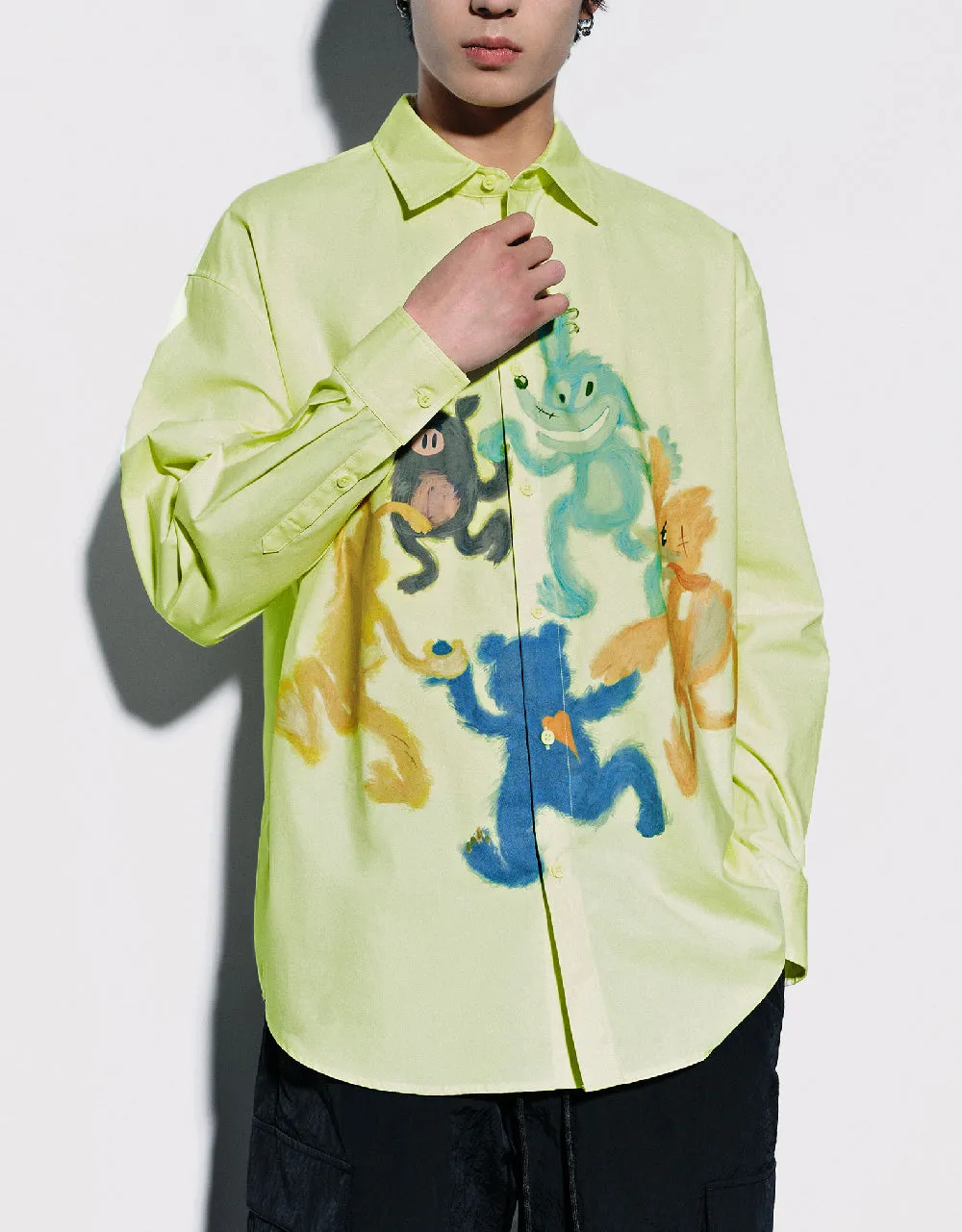 Cartoon Printed Oversized Shirt sold by Urban Revivo product image thumbnail 2