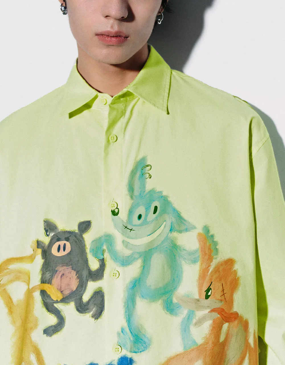 Cartoon Printed Oversized Shirt sold by Urban Revivo product image thumbnail 5