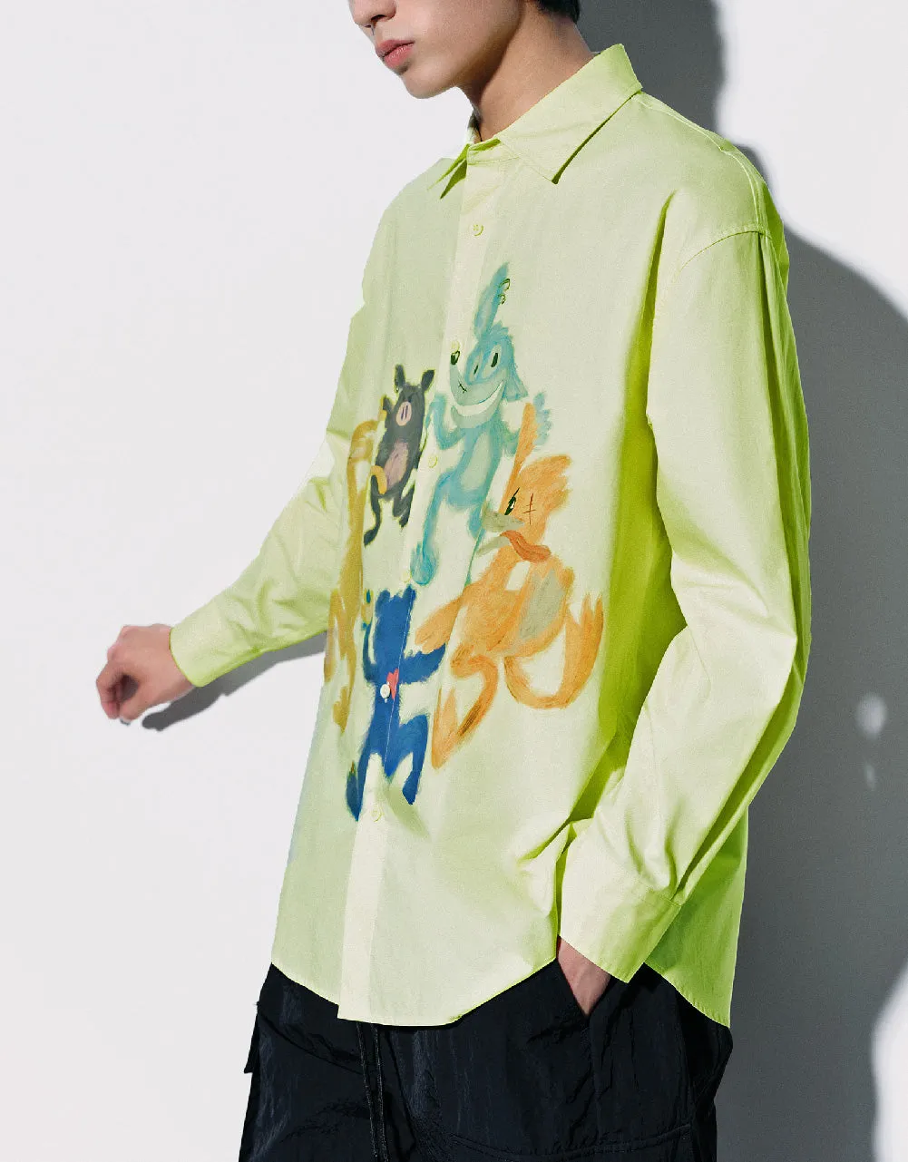 Cartoon Printed Oversized Shirt sold by Urban Revivo product image thumbnail 3
