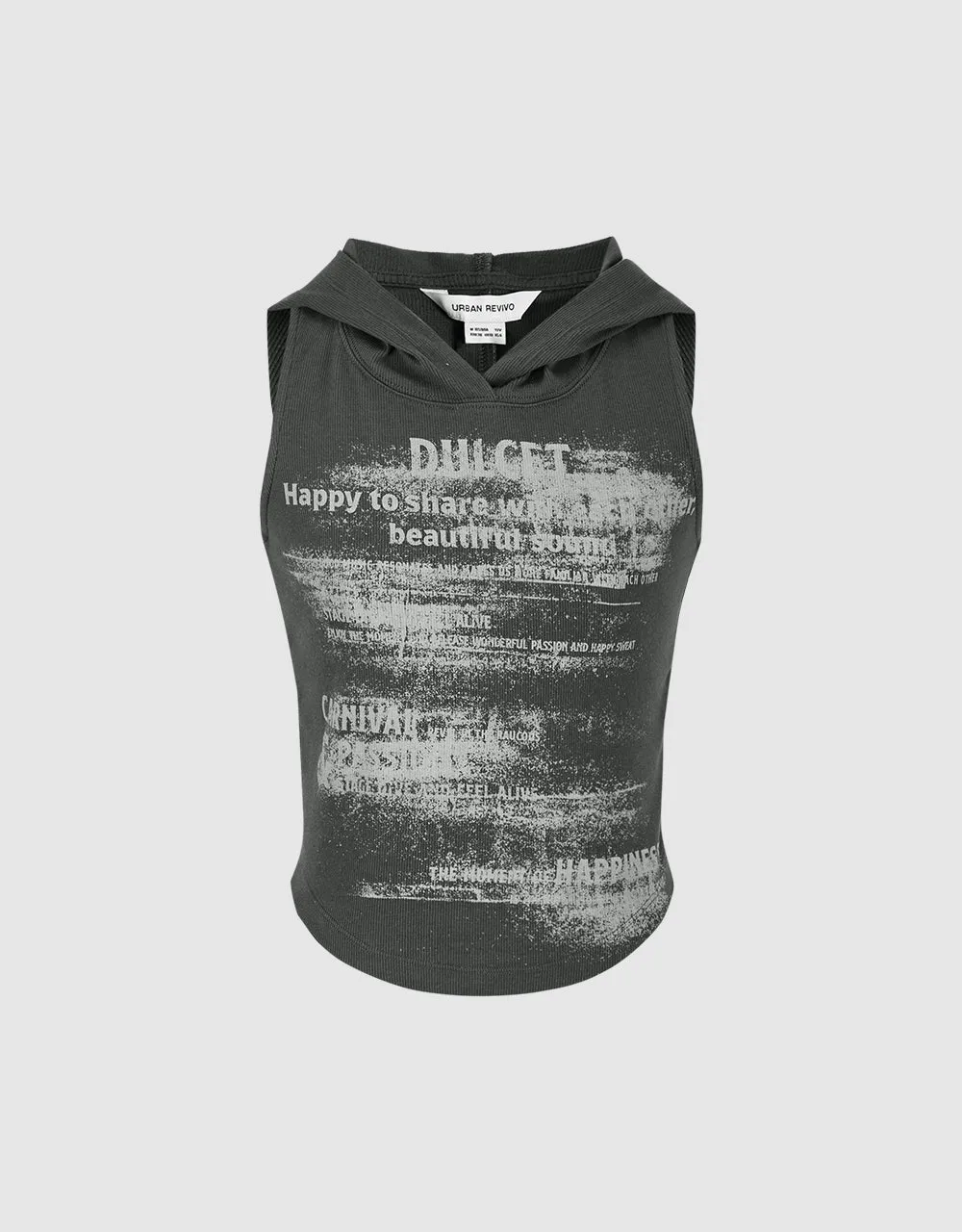 Printed Hooded Tank Top sold by Urban Revivo product image thumbnail 2