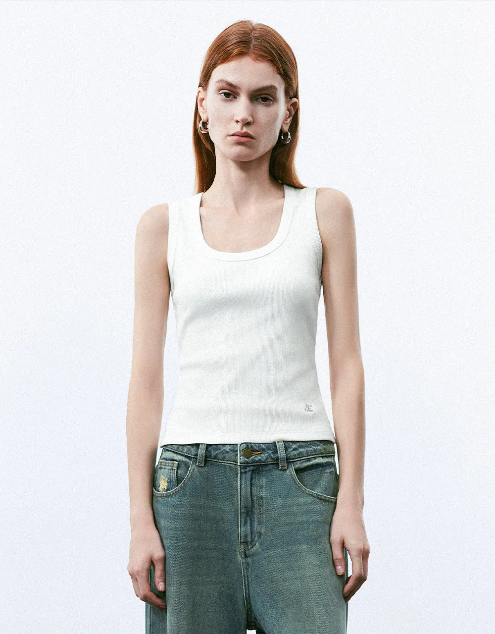 U Neck Skinny Tank Top sold by Urban Revivo