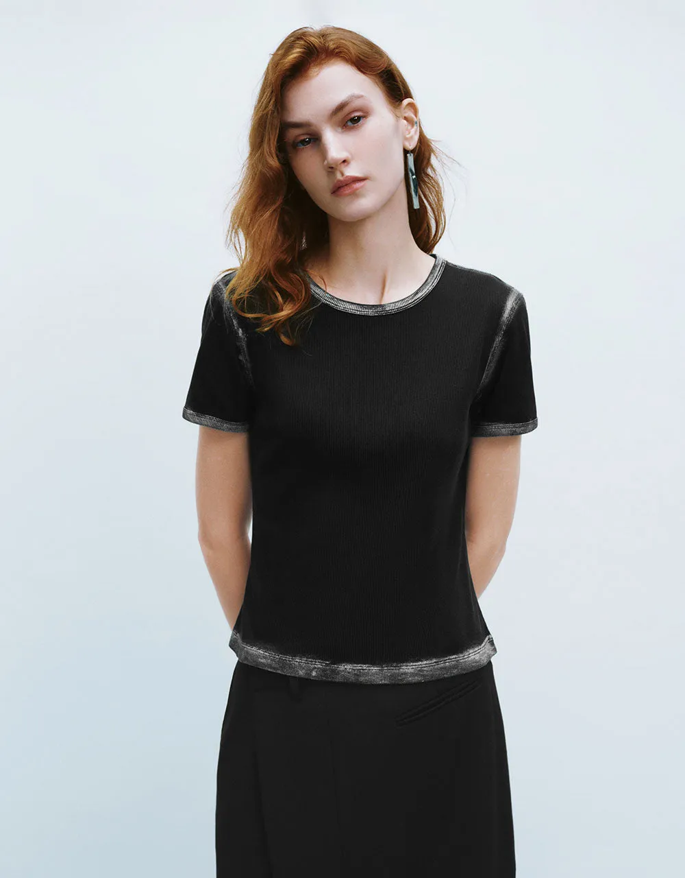 Crew Neck Knitted T-Shirt sold by Urban Revivo