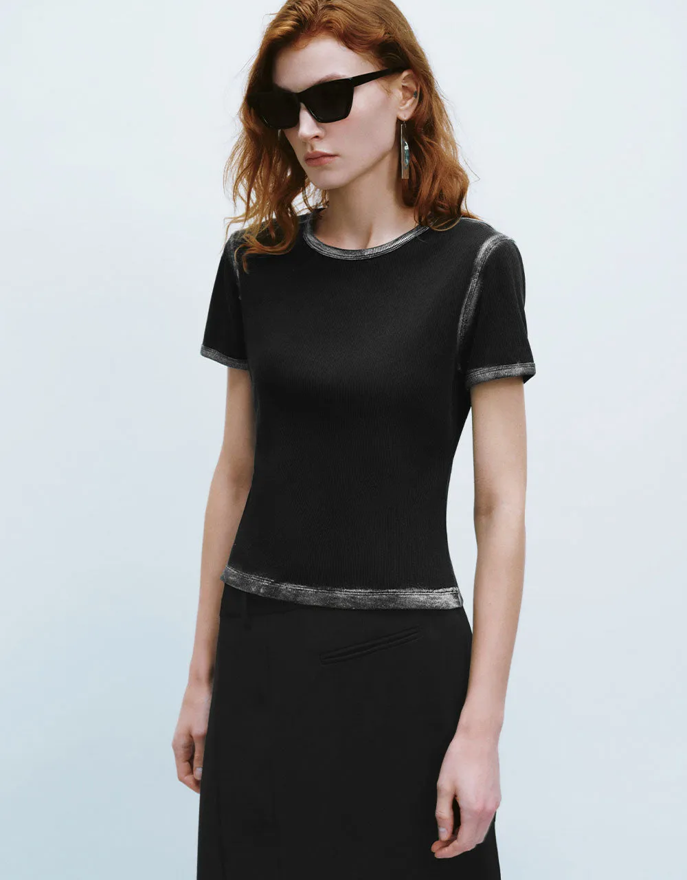 Crew Neck Knitted T-Shirt sold by Urban Revivo product image thumbnail 3